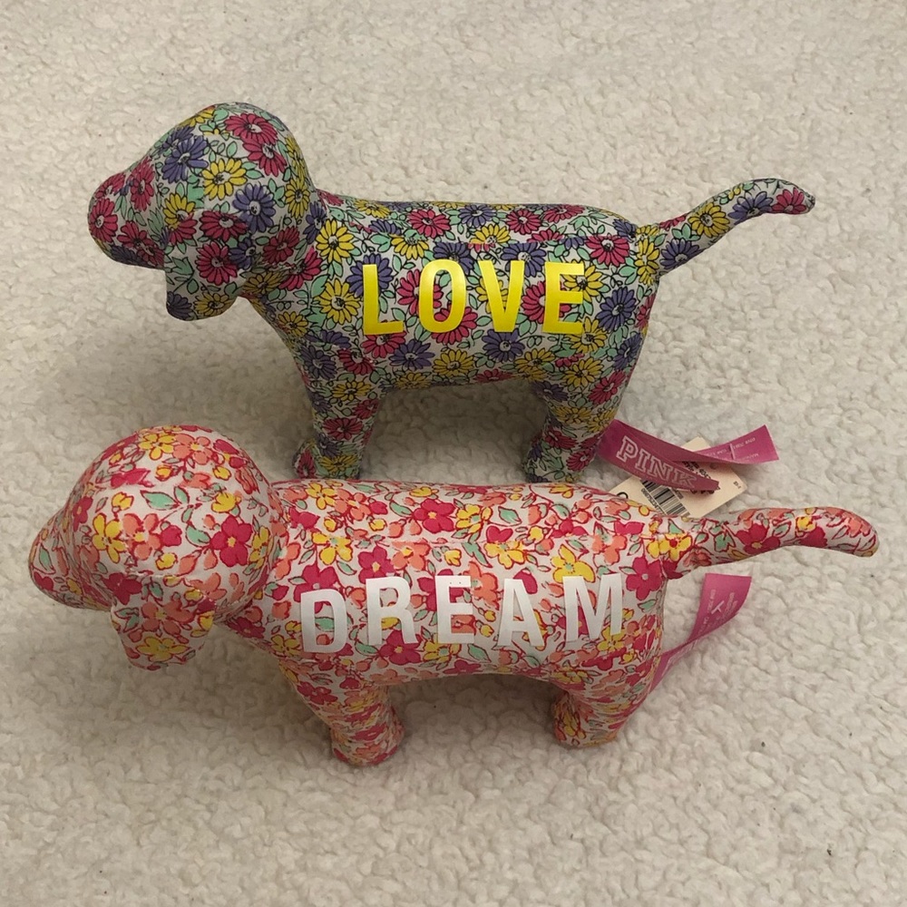 Two VS Pink Floral Mini Dogs